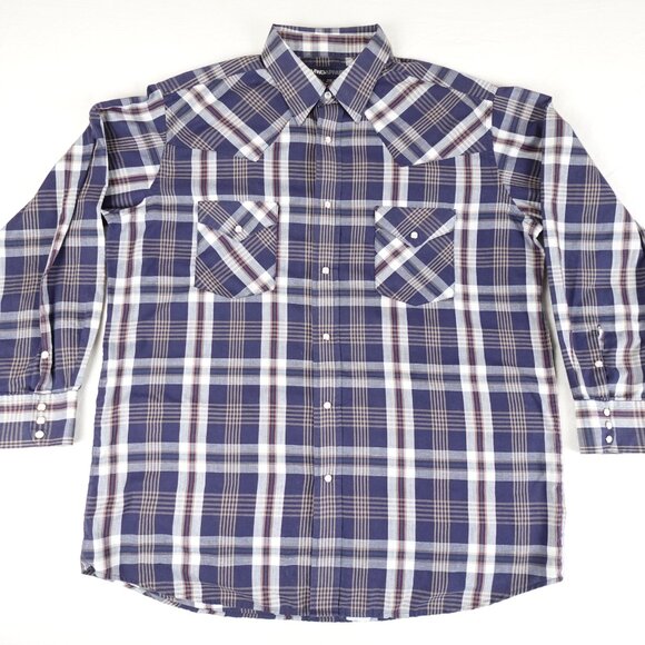 MWG Apparel Pearl Snap Western Plaid Shirt Men's XL Collared Casual Workwear - Picture 1 of 7